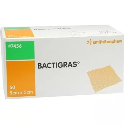 BACTIGRAS antiseptische Paraffingaze 5x5 cm, 50 St
