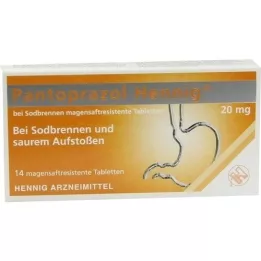 PANTOPRAZOL Hennig b.Sodbrennen 20 mg msr.Tabl., 14 St