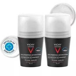VICHY HOMME Deo Roll-on für sensible Haut 48h DP, 2X50 ml