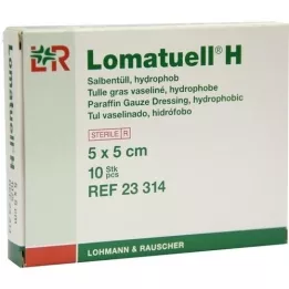 LOMATUELL H Salbentüll 5x5 cm steril, 10 St