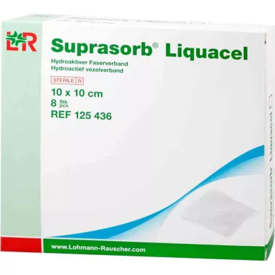 SUPRASORB Liquacel hydroakt.Faserverb.10x10 cm, 8 St