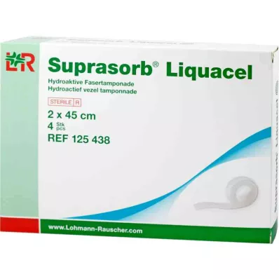 SUPRASORB Liquacel hydroakt.Faserverb.2x45 cm, 4 St