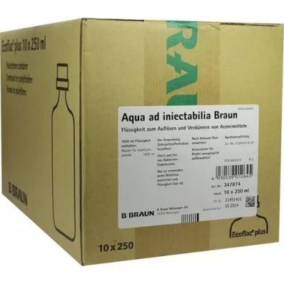 AQUA AD injectabilia Ecoflac Plus Infusionslsg., 10X250 ml