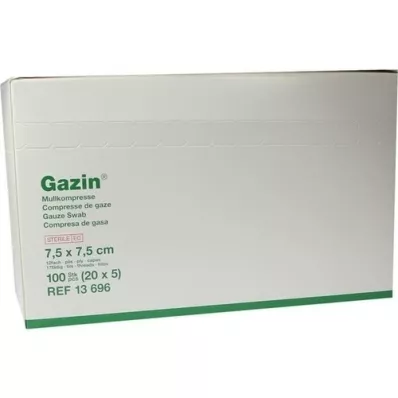 GAZIN Mullkomp.7,5x7,5 cm steril 12fach mittel, 20X5 St