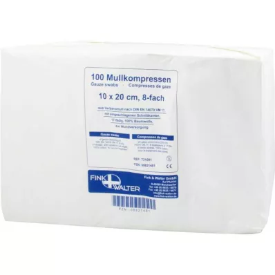 Mullkompressen 10x20 cm unsteril 8-fach, 100 St