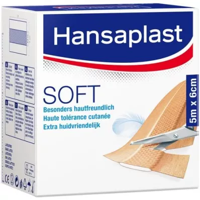 HANSAPLAST Soft Pflaster 6 cmx5 m Rolle, 1 St