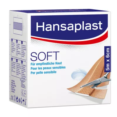 HANSAPLAST Soft Pflaster 6 cmx5 m Rolle, 1 St