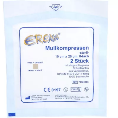 ERENA Mullkompr.10x20 cm steril 8fach, 5X2 St