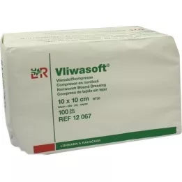 VLIWASOFT Vlieskompressen 10x10 cm unsteril 6l., 100 St