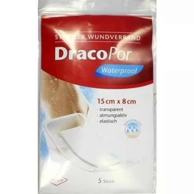 DRACOPOR waterproof Wundverband 8x15 cm steril, 5 St