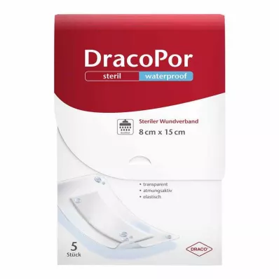 DracoPor waterproof Wundverband 8x15 cm steril, 5 St