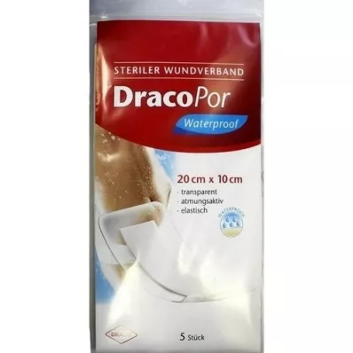 DRACOPOR waterproof Wundverband 10x20 cm steril, 5 St