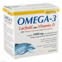 OMEGA-3 LACHSÖL plus Vit.D plus Omega-3 Konz.Kps., 100 St