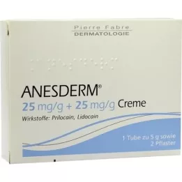 ANESDERM 25 mg/g + 25 mg/g Creme + 2 Pflaster, 5 g