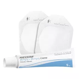 ANESDERM 25 mg/g + 25 mg/g Creme + 2 Pflaster, 5 g
