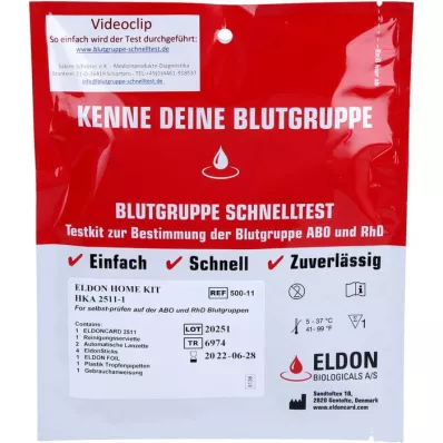 BLUTGRUPPE Schnelltest Eldon Home-Kit HKA 2511-1, 1 St