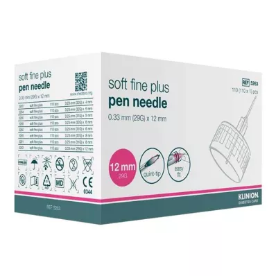 Klinion Soft fine plus Kanülen 12mm 29G 0,33mm, 110 St