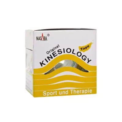 Nasara Kinesio Tape 5 cm x 5 m gelb inkl.Spenderbox, 1 St