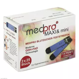 MEDPRO Maxi &amp; mini Blutzucker-Teststreifen, 2X25 St
