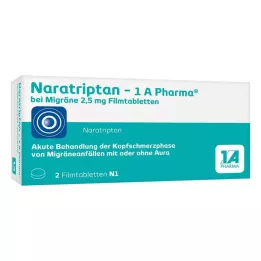 Naratriptan 1A Pharma bei Migräne 2,5 mg Filmtabletten, 2 St