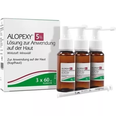 ALOPEXY 5% Lösung zur Anwendung auf der Haut, 3X60 ml