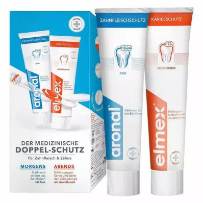 Aronal / Elmex Doppelschutz Zahnpasta, 2X75 ml