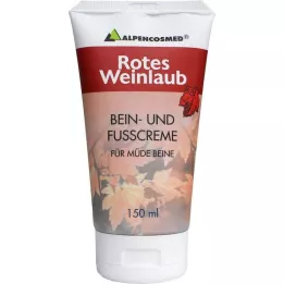 ALPENCOSMED Rotes Weinlaub Bein- und Fußcreme, 150 ml