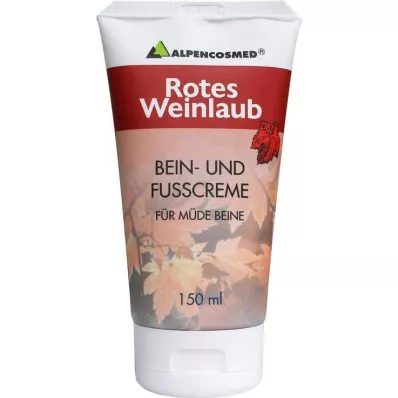 Alpencosmed Rotes Weinlaub Bein- und Fußcreme, 150 ml