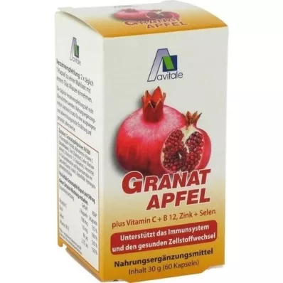 GRANATAPFEL 500 mg plus Vit.C+B12+Zink+Selen Kaps., 60 St