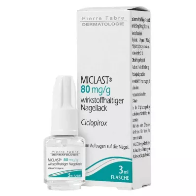Miclast 80 mg / g wirkstoffhaltiger Nagellack, 3 ml Miclast 80 mg / g wirkstoffhaltiger Nagellack, 3 ml