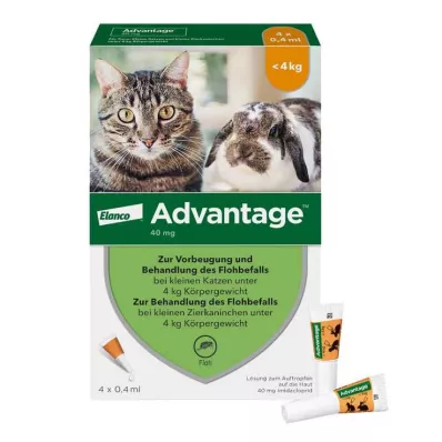 ADVANTAGE 40 mg Lsg.f.kl.Katzen/kl.Zierkaninchen, 4X0.4 ml