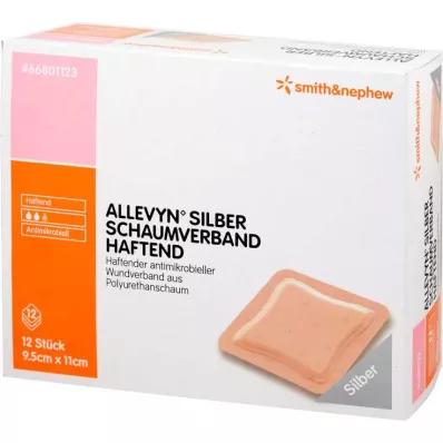 Allevyn Silber Schaumverband 9,5x11 cm haftend, 12 St