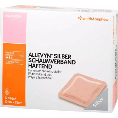 Allevyn Silber Schaumverband 12x13 cm haftend, 12 St Allevyn Silber Schaumverband 12x13 cm haftend, 12 St