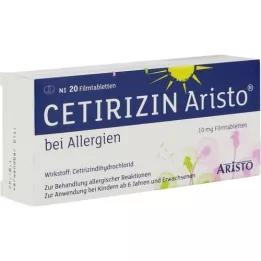 CETIRIZIN Aristo bei Allergien 10 mg Filmtabletten, 20 St