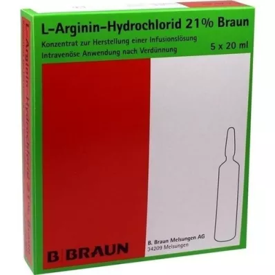 L-ARGININ-HYDROCHLORID 21% Elek.-Konz.Inf.-L., 5X20 ml