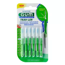 GUM TRAV-LER 1,1mm Tanne grün Interdental+6Kappen, 6 St
