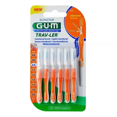 GUM TRAV-LER 0,9mm Kerze orange Intendent.+6Kappen, 6 St