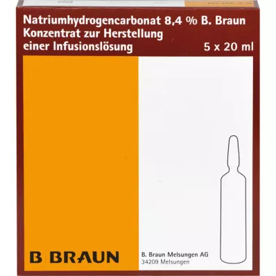 NATRIUMHYDROGENCARBONAT B.Braun 8,4% Glas, 5X20 ml