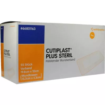 Cutiplast Plus steril 10x19,8 cm Verband, 55 St Cutiplast Plus steril 10x19,8 cm Verband, 55 St