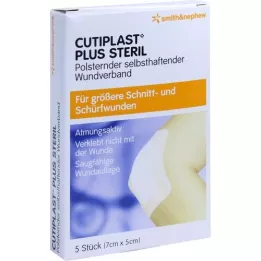 CUTIPLAST Plus steril 5x7 cm Verband, 5 St