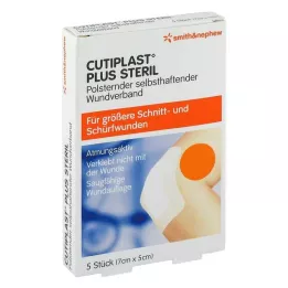 CUTIPLAST Plus steril 5x7 cm Verband, 5 St
