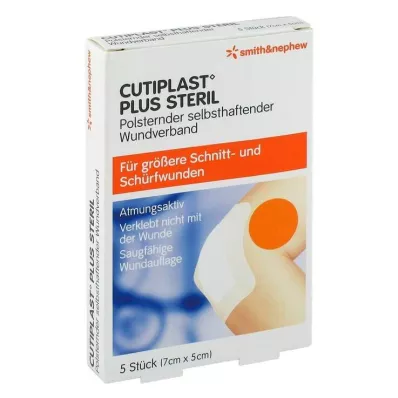 CUTIPLAST Plus steril 5x7 cm Verband, 5 St