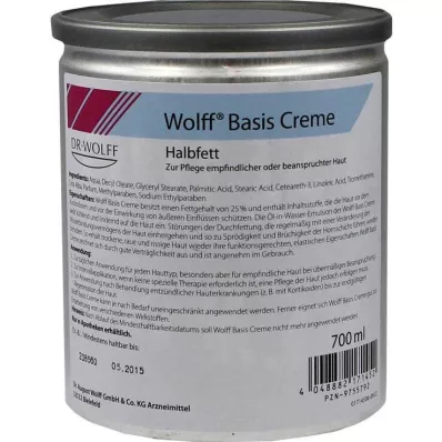 Wolff Basiscreme halbfett, 700 ml