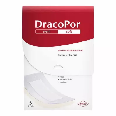 DRACOPOR Wundverband 8x15 cm steril, 5 St