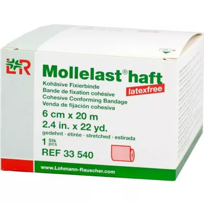 MOLLELAST haft Binden latexfrei 6 cmx20 m rot, 1 St