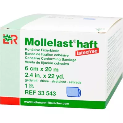 MOLLELAST haft Binden latexfrei 6 cmx20 m blau, 1 St