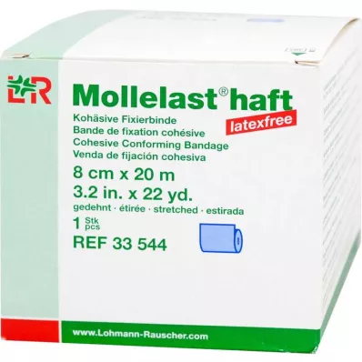 MOLLELAST haft Binden latexfrei 8 cmx20 m blau, 1 St