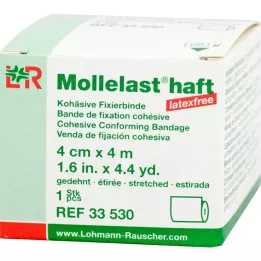 MOLLELAST haft Binden latexfrei 4 cmx4 m weiß, 1 St