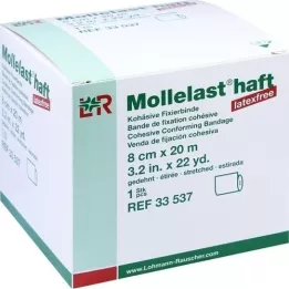 MOLLELAST haft Binden latexfrei 8 cmx20 m weiß, 1 St