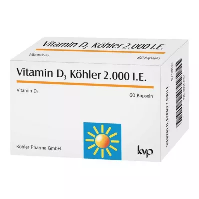 VITAMIN D3 KÖHLER 2.000 I.E. Kapseln, 60 St